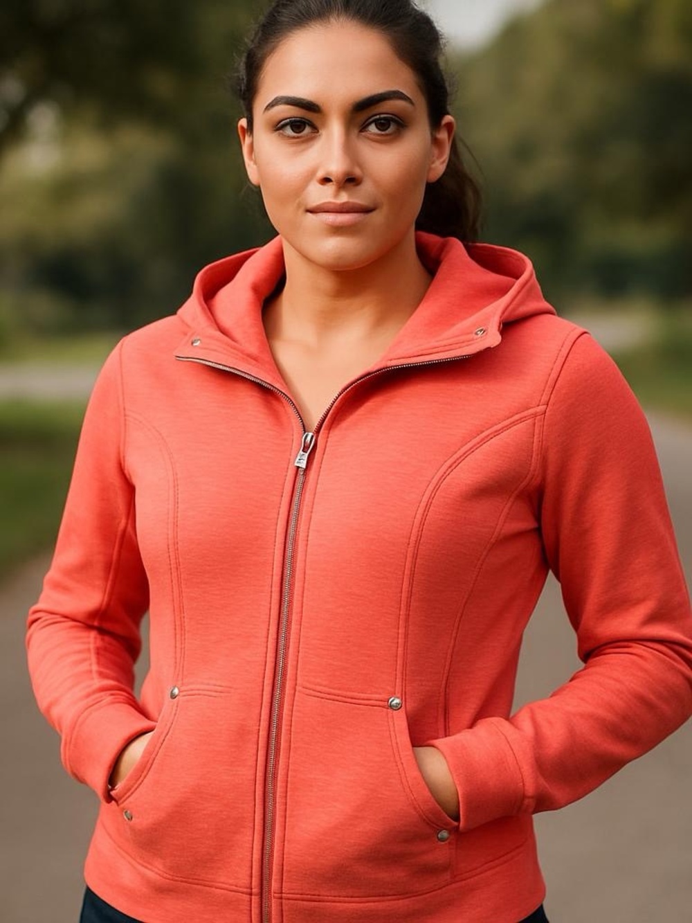 Lizwear‎ coral cotton full-zip jacket Size M